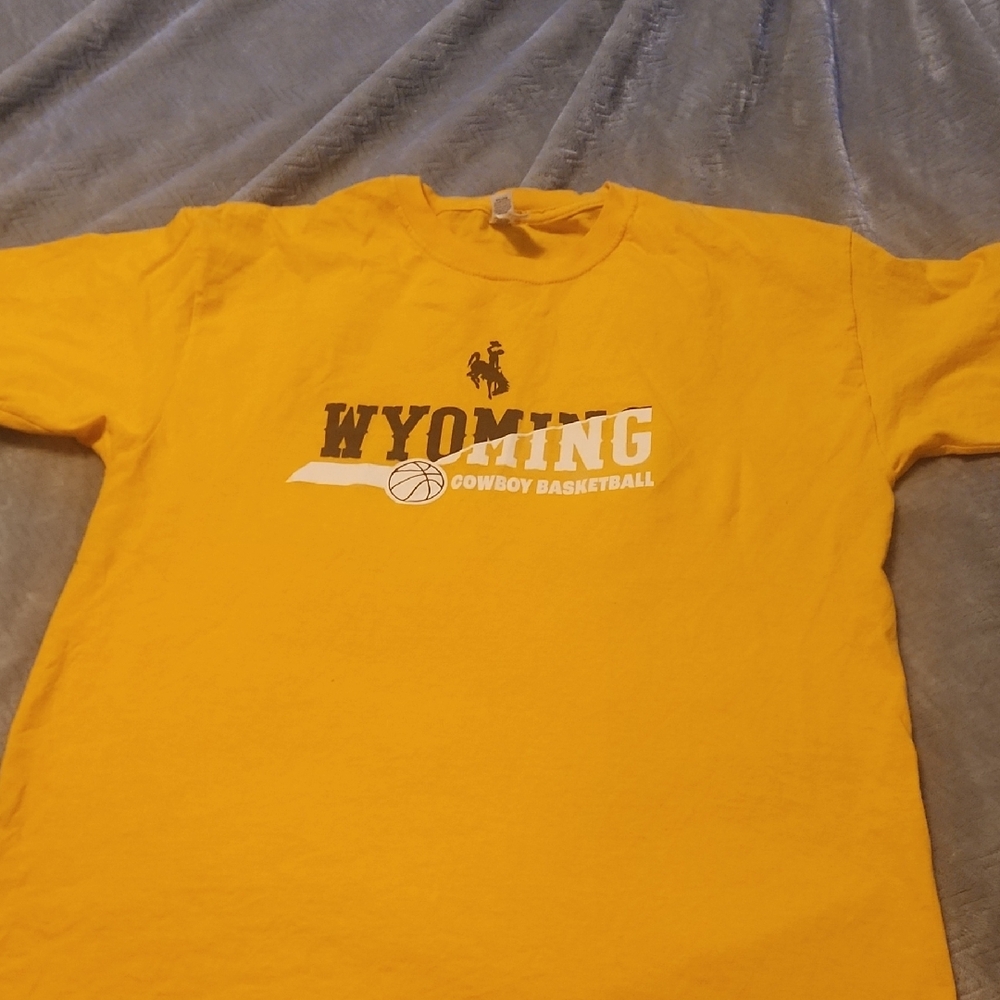 Wyoming Cowboy Basketball Yellow T-Shirt